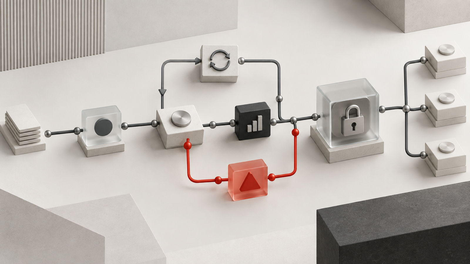 Ein überwachter Workflow mit Retries, Credential-Schutz und einem Ausnahmepfad